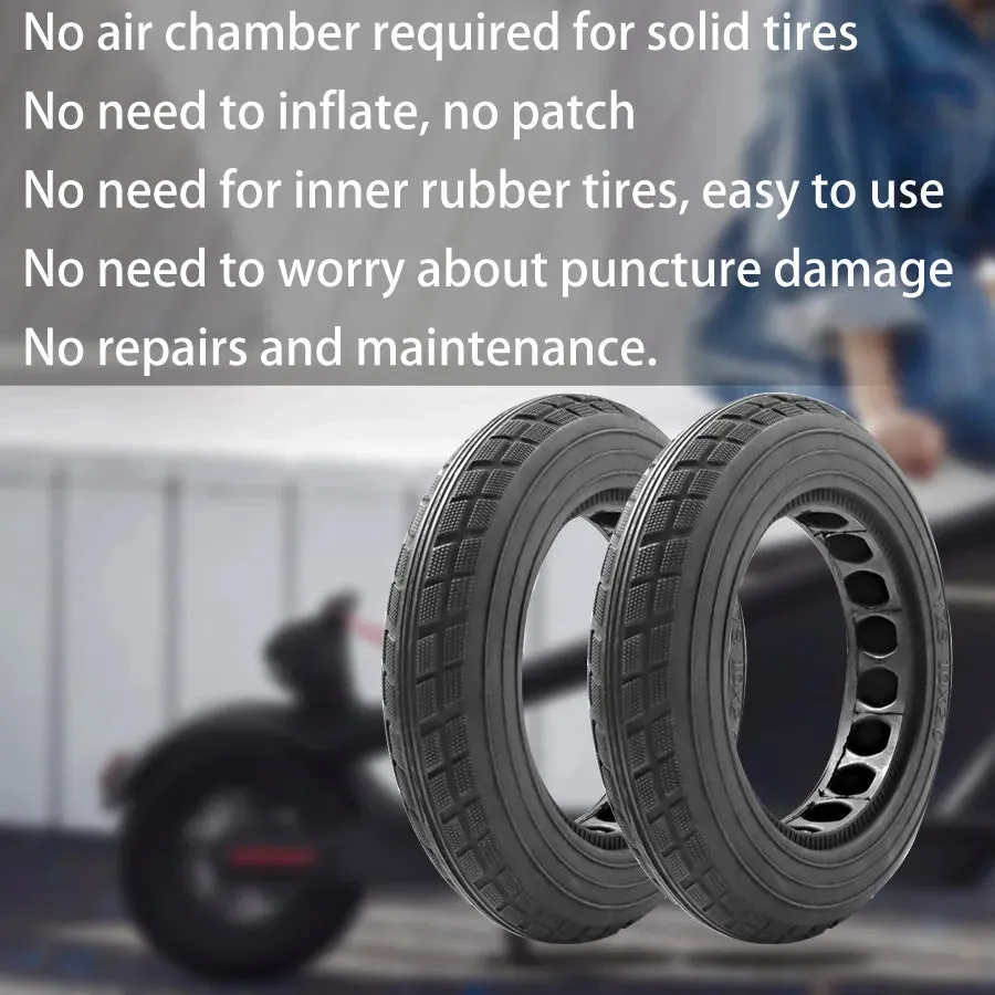 10 Inch Solid Tire Electric Scooter for Xiaomi m365 Pro Scooter Wheel's Replacement Explosion-Proof 10x2 Modified Solid Tires