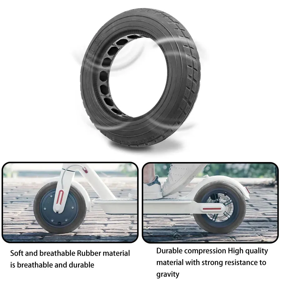 10 Inch Solid Tire Electric Scooter for Xiaomi m365 Pro Scooter Wheel's Replacement Explosion-Proof 10x2 Modified Solid Tires