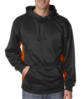 1454 Badger Adult BT5 Performance Fleece Poly Hoodie Black/ Burnt Orange