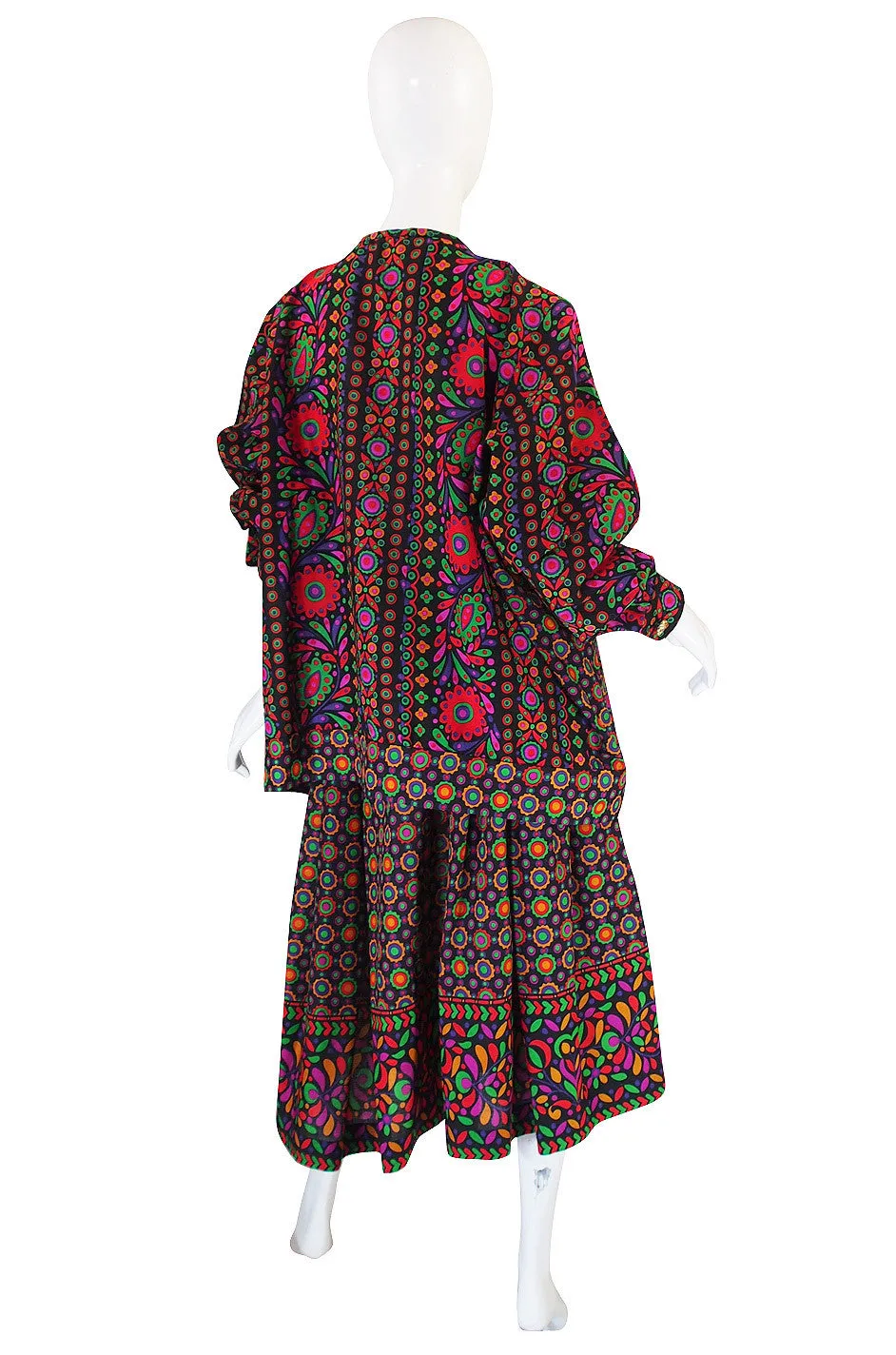 1990 Yves Saint Laurent XL Printed Challis Set