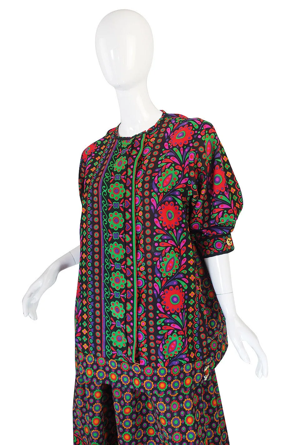 1990 Yves Saint Laurent XL Printed Challis Set