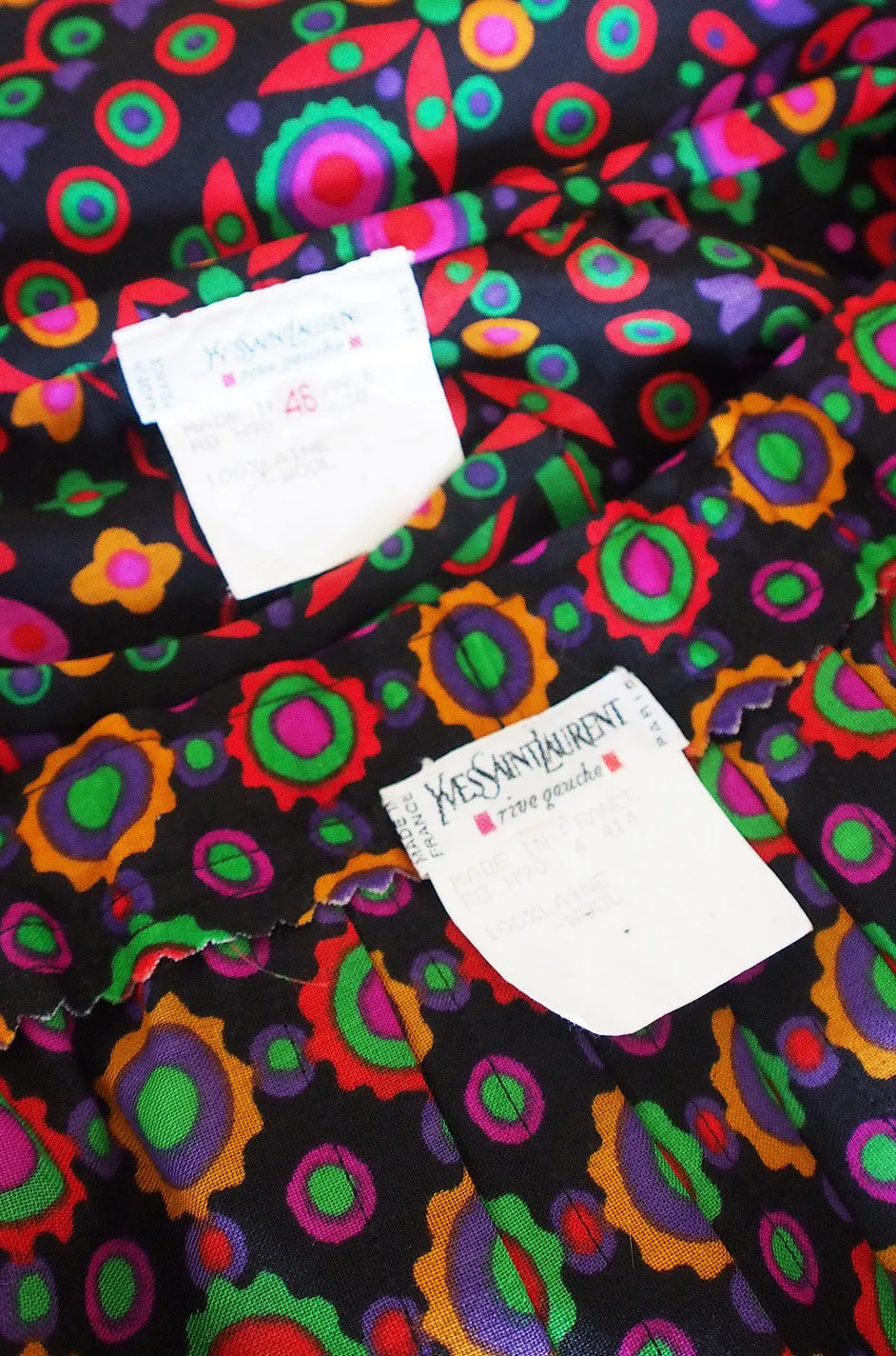 1990 Yves Saint Laurent XL Printed Challis Set