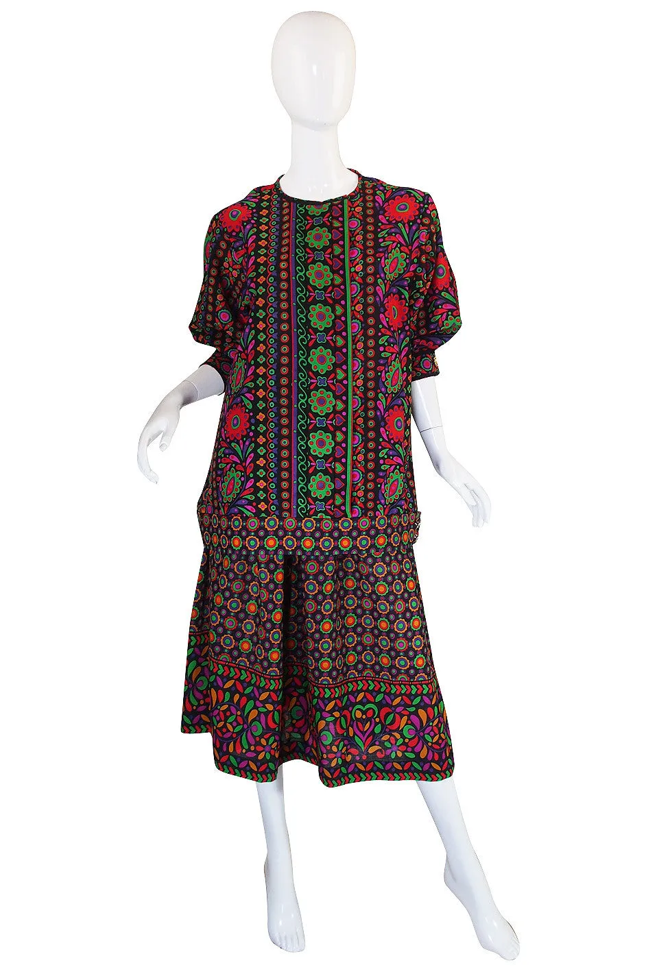1990 Yves Saint Laurent XL Printed Challis Set