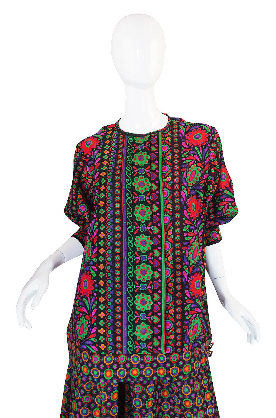 1990 Yves Saint Laurent XL Printed Challis Set