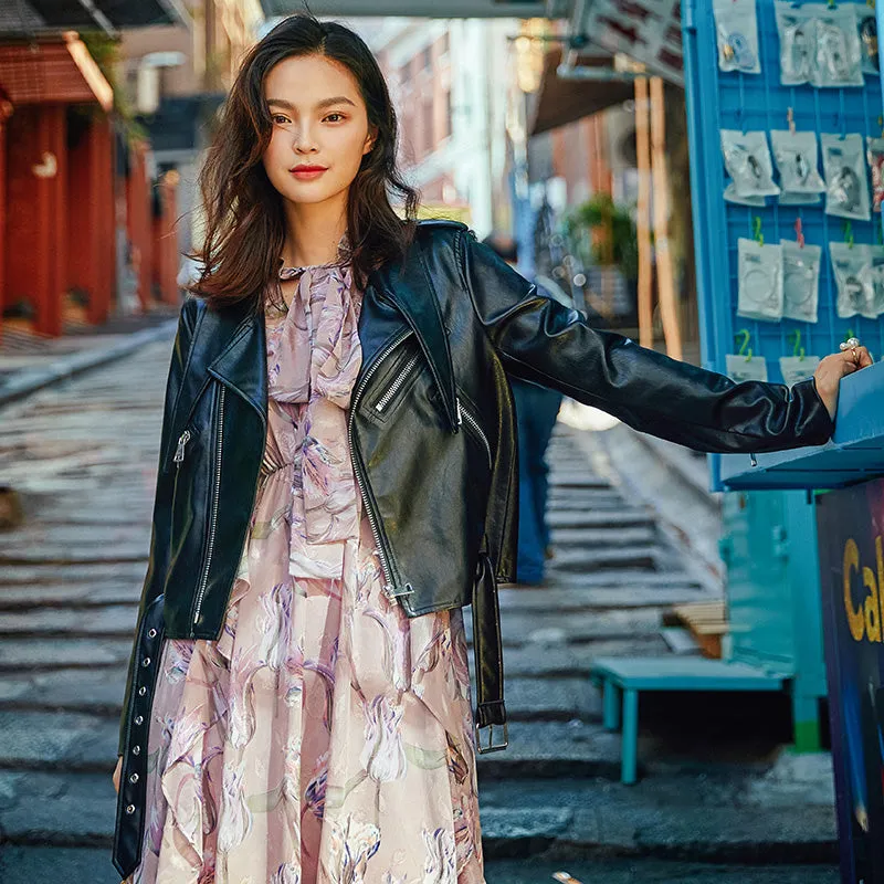 8GIRLS PU BIKER JACKET IN BLACK