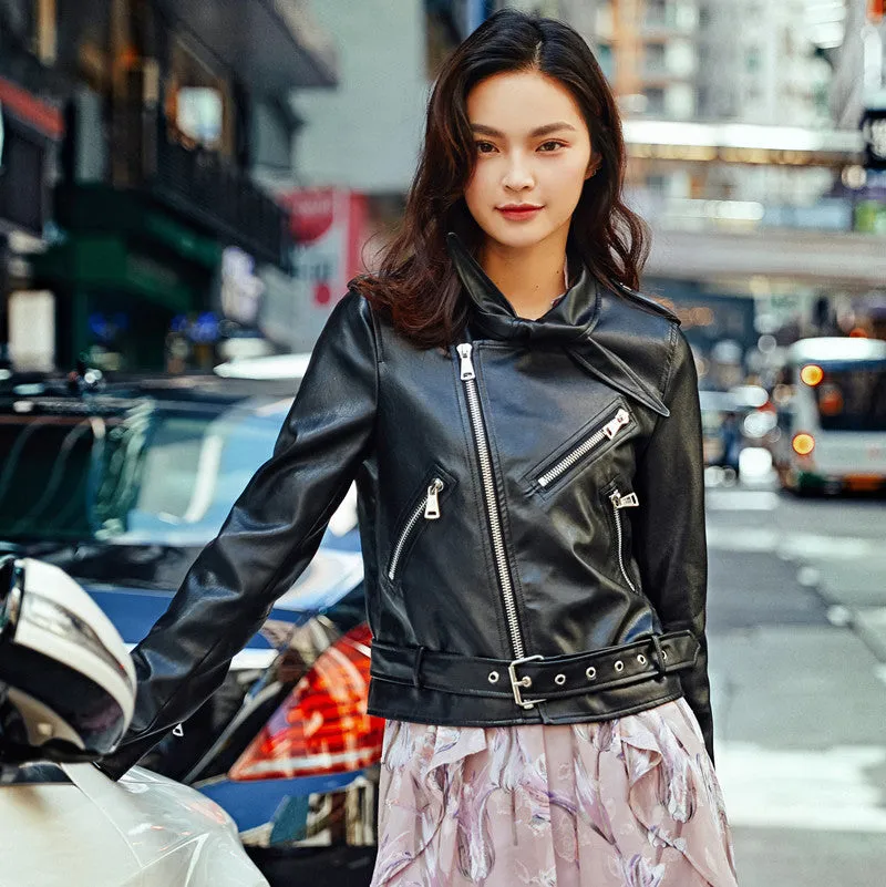 8GIRLS PU BIKER JACKET IN BLACK