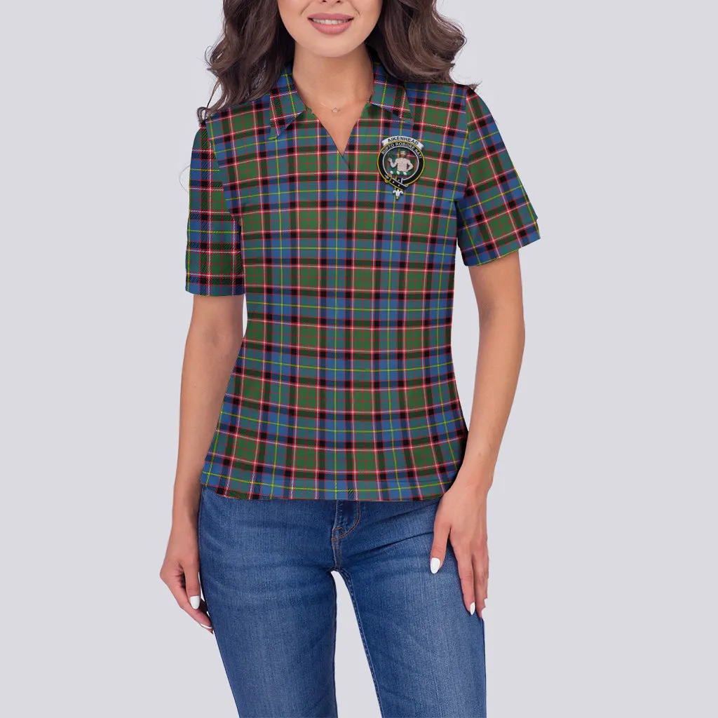 Aikenhead Tartan Polo Shirt with Family Crest For Women