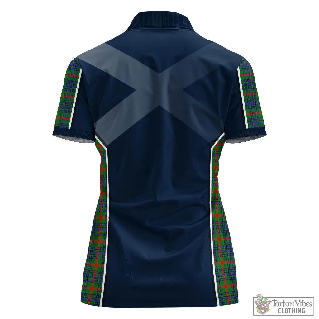 Aiton Tartan Women's Polo Shirt with Family Crest and Lion Rampant Vibes Sport Style