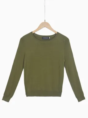 AMELIA - Fine Knit Pullover - Khaki