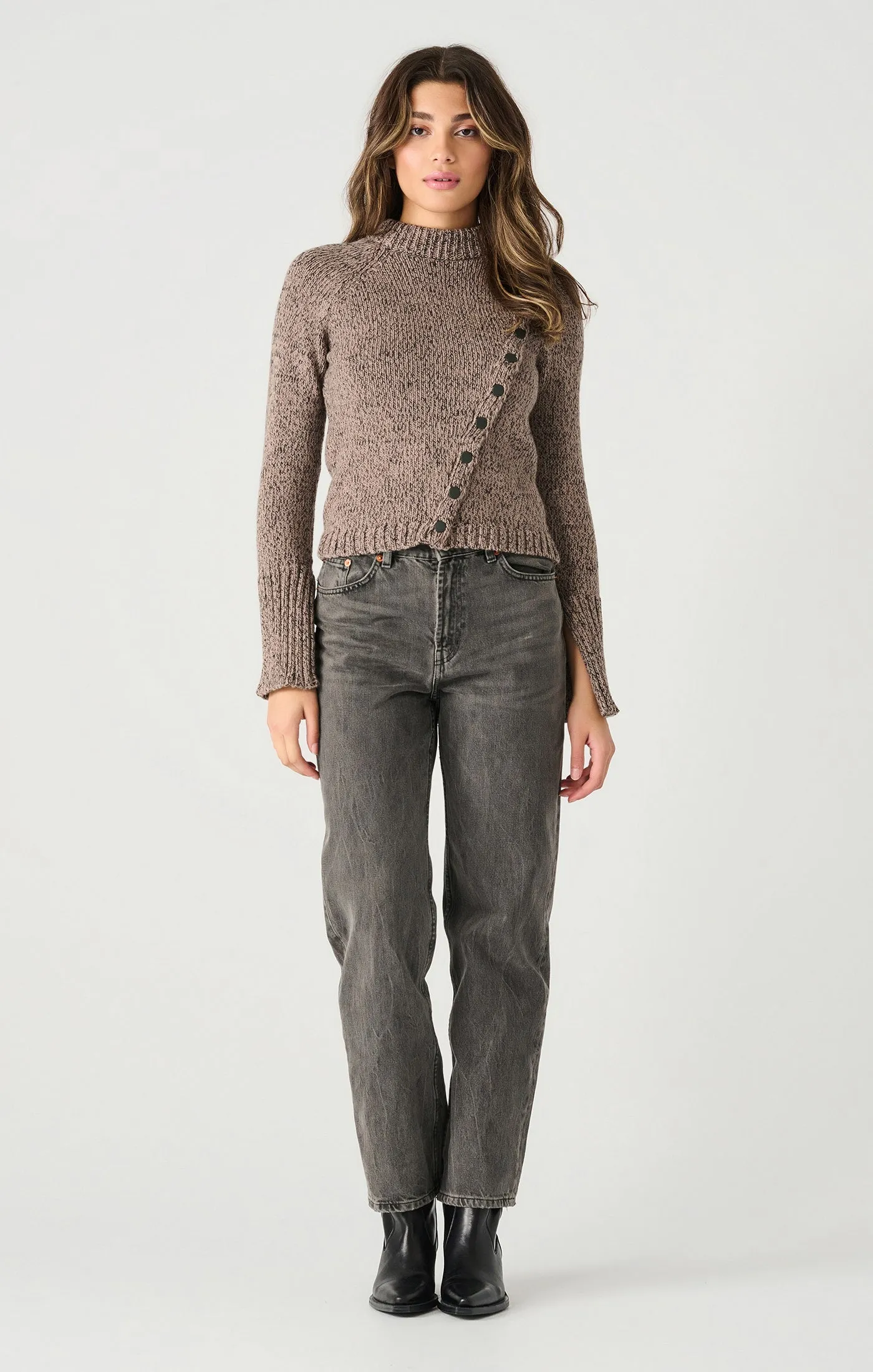 Asymmetric Buttoned Sweater (Dex)