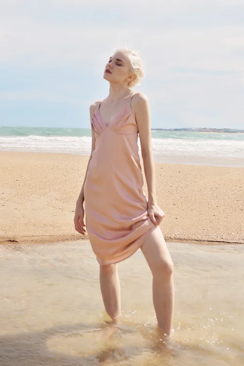 ATHENA Long Silk Slip Dress