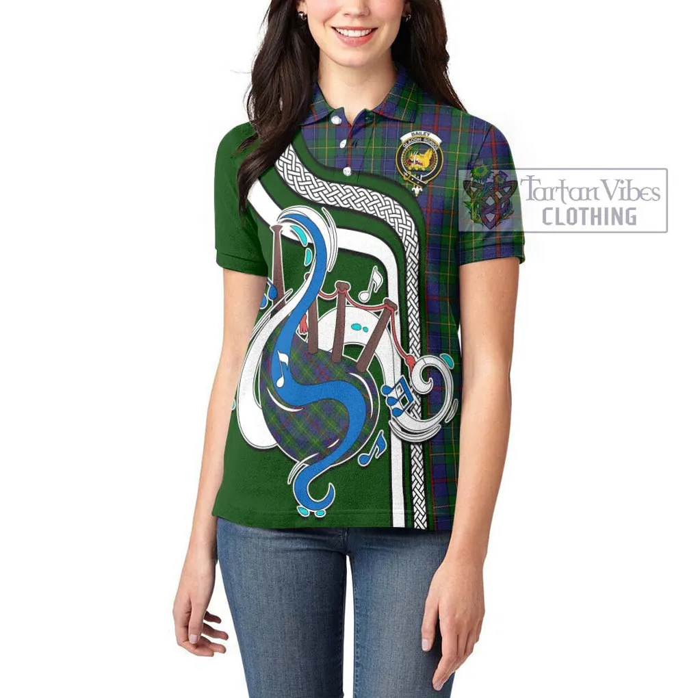 Bailey Tartan Women's Polo Shirt with Epic Bagpipe Style