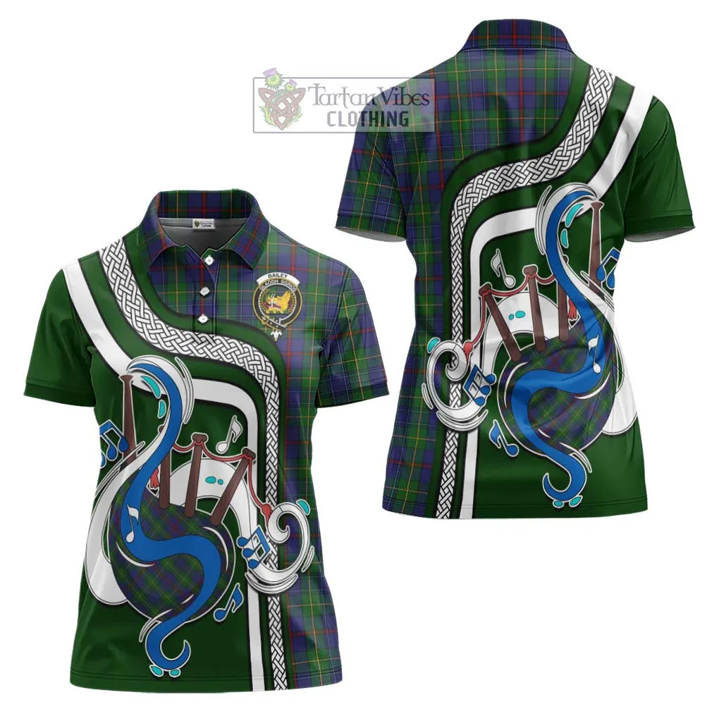 Bailey Tartan Women's Polo Shirt with Epic Bagpipe Style