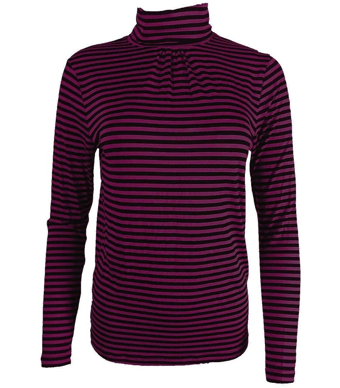 Black & Maroom Roll Neck Plain Turtle High Neck Top Jumper