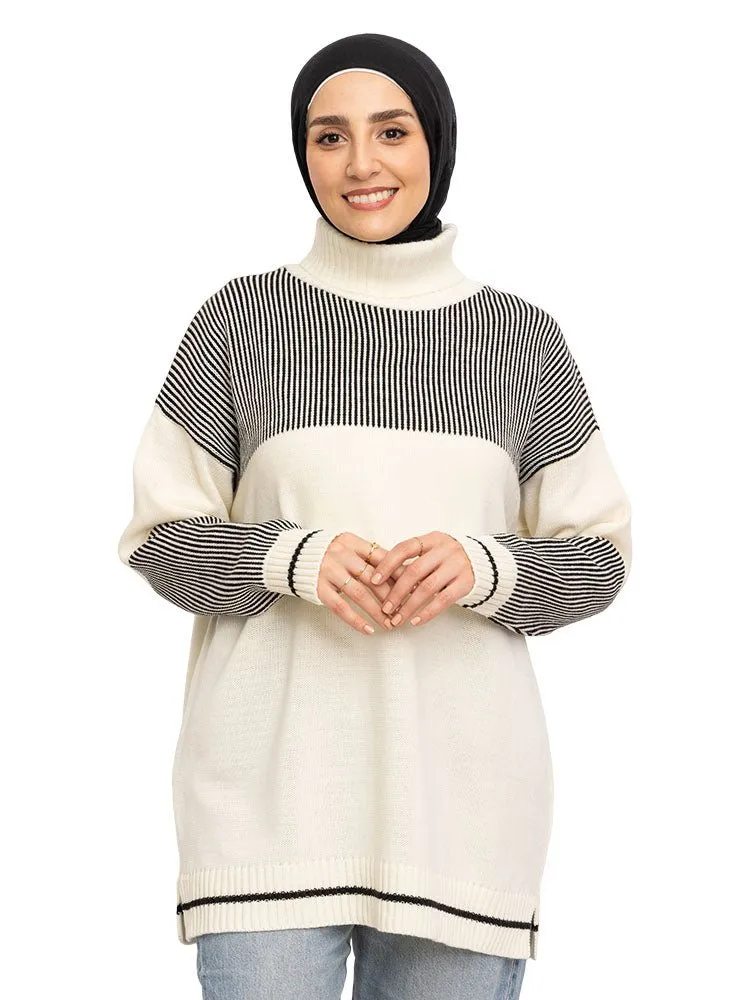 Black Striped Pullover Design 1