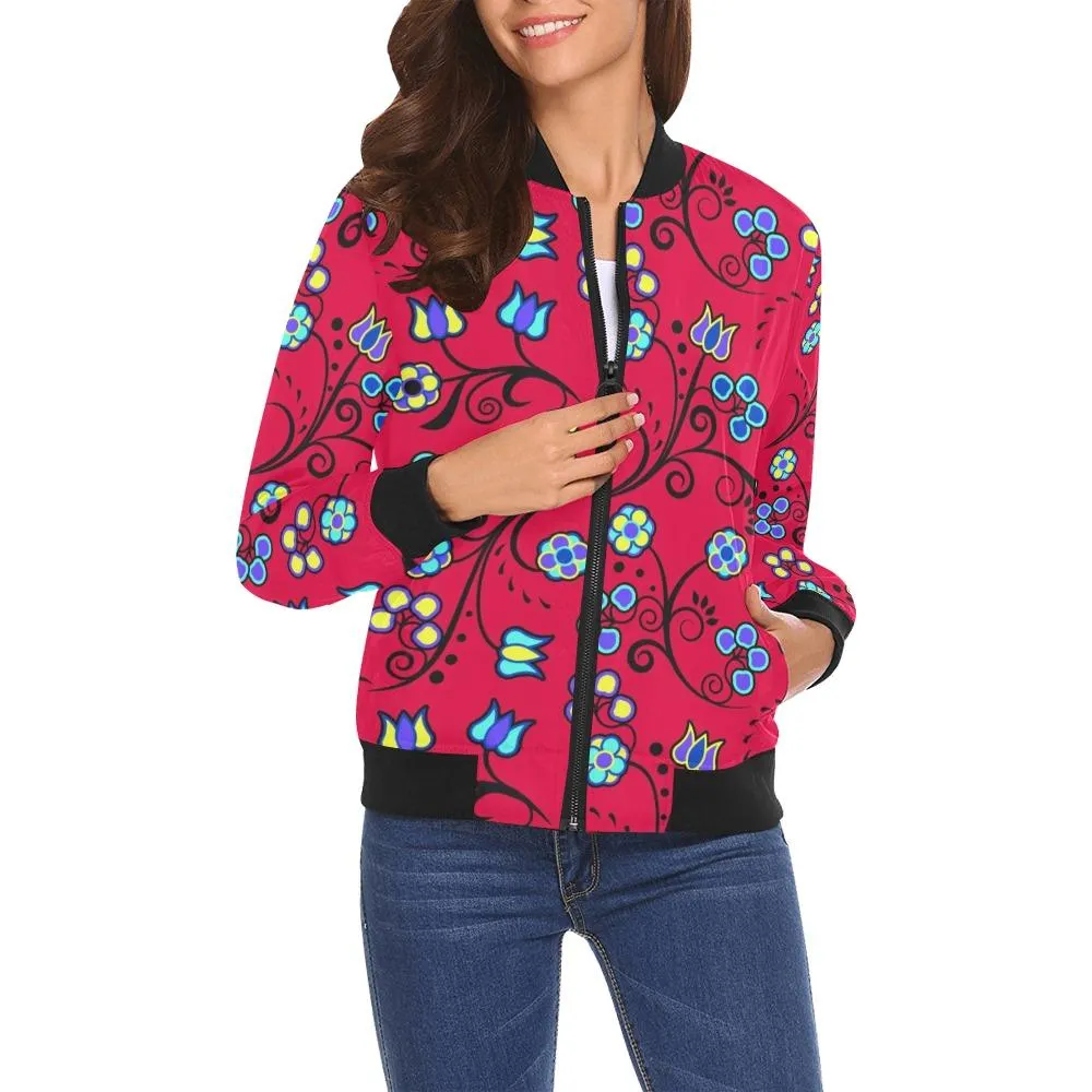 Blue Trio Cardinal Bomber Jacket for Women