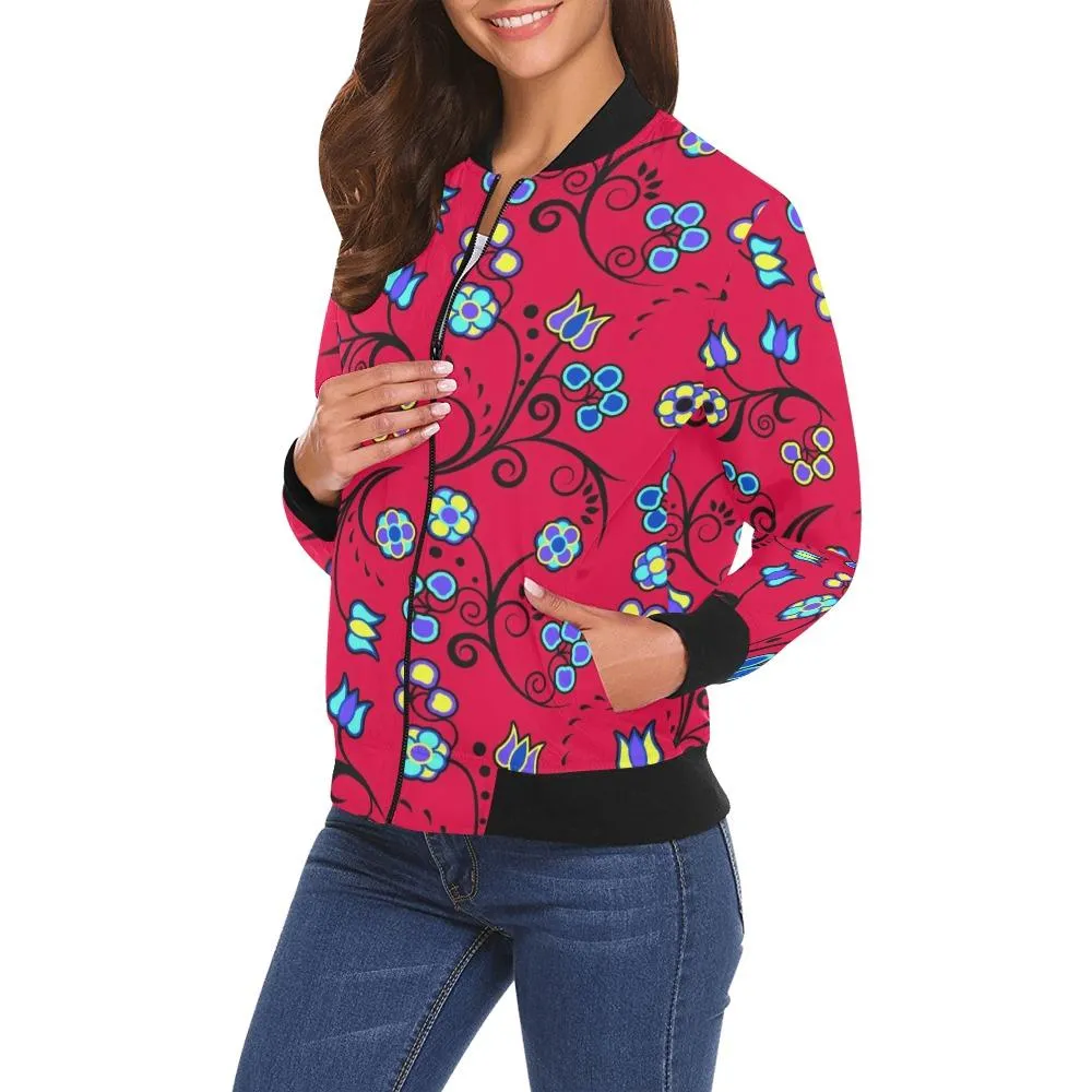 Blue Trio Cardinal Bomber Jacket for Women