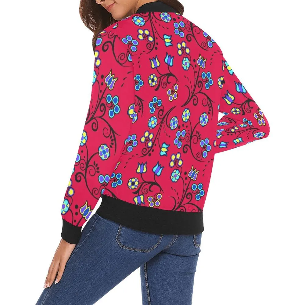 Blue Trio Cardinal Bomber Jacket for Women