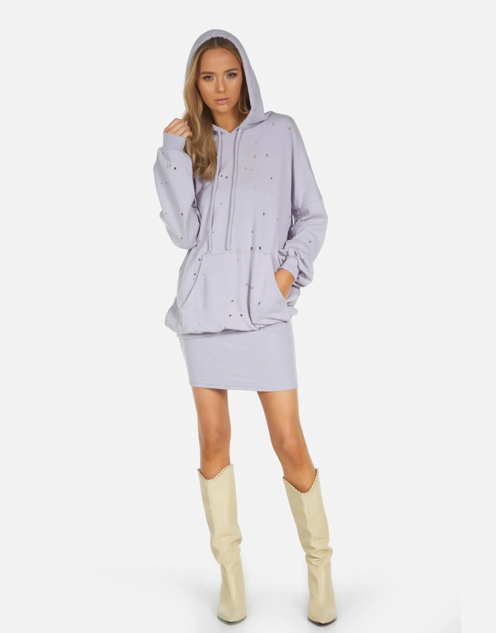 Brayden LE Lavender Hoodie Dress