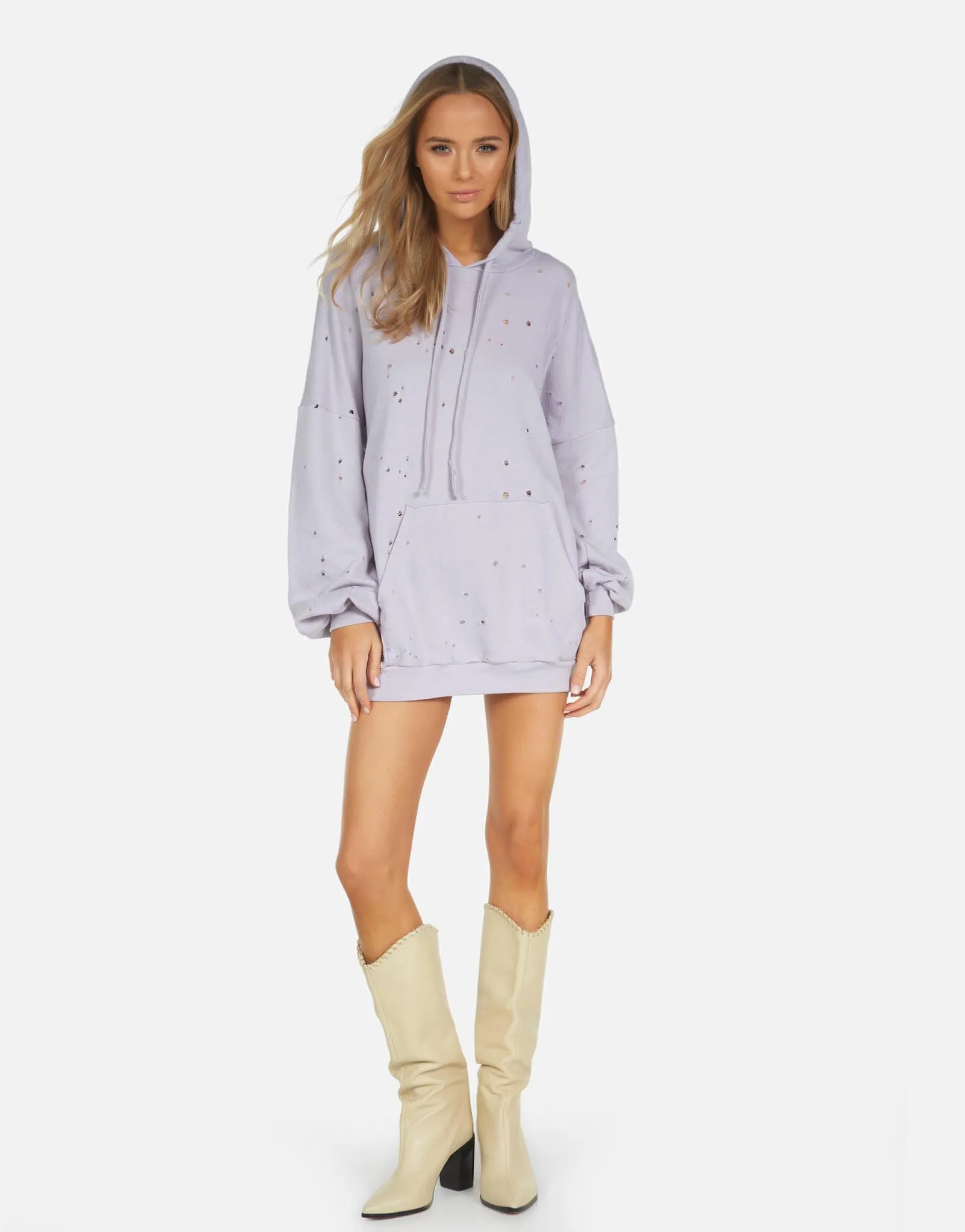 Brayden LE Lavender Hoodie Dress