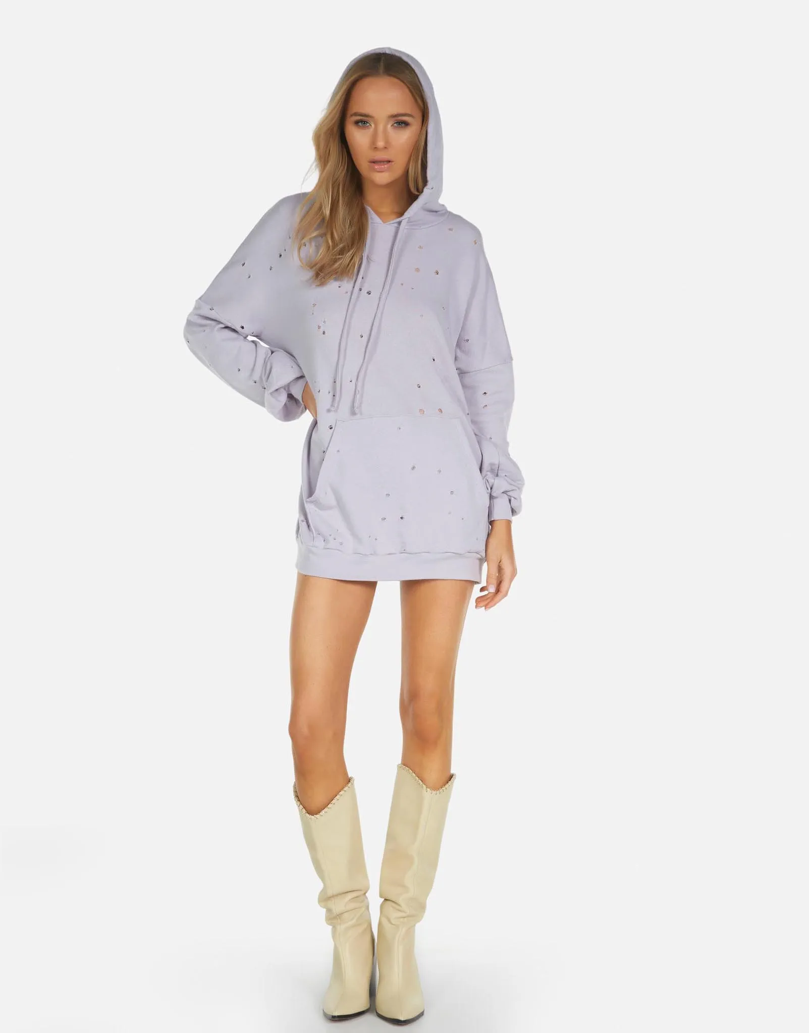 Brayden LE Lavender Hoodie Dress