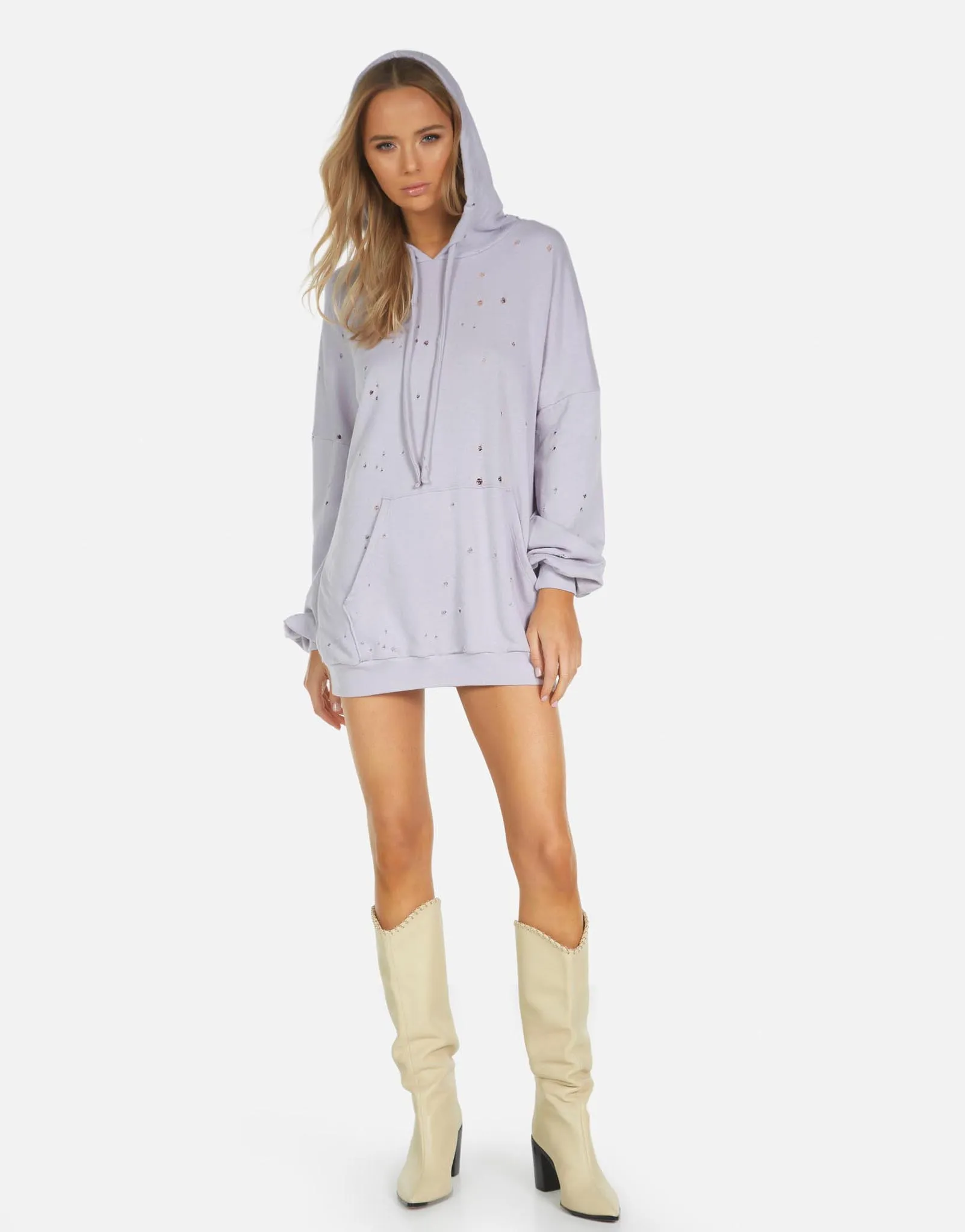 Brayden LE Lavender Hoodie Dress