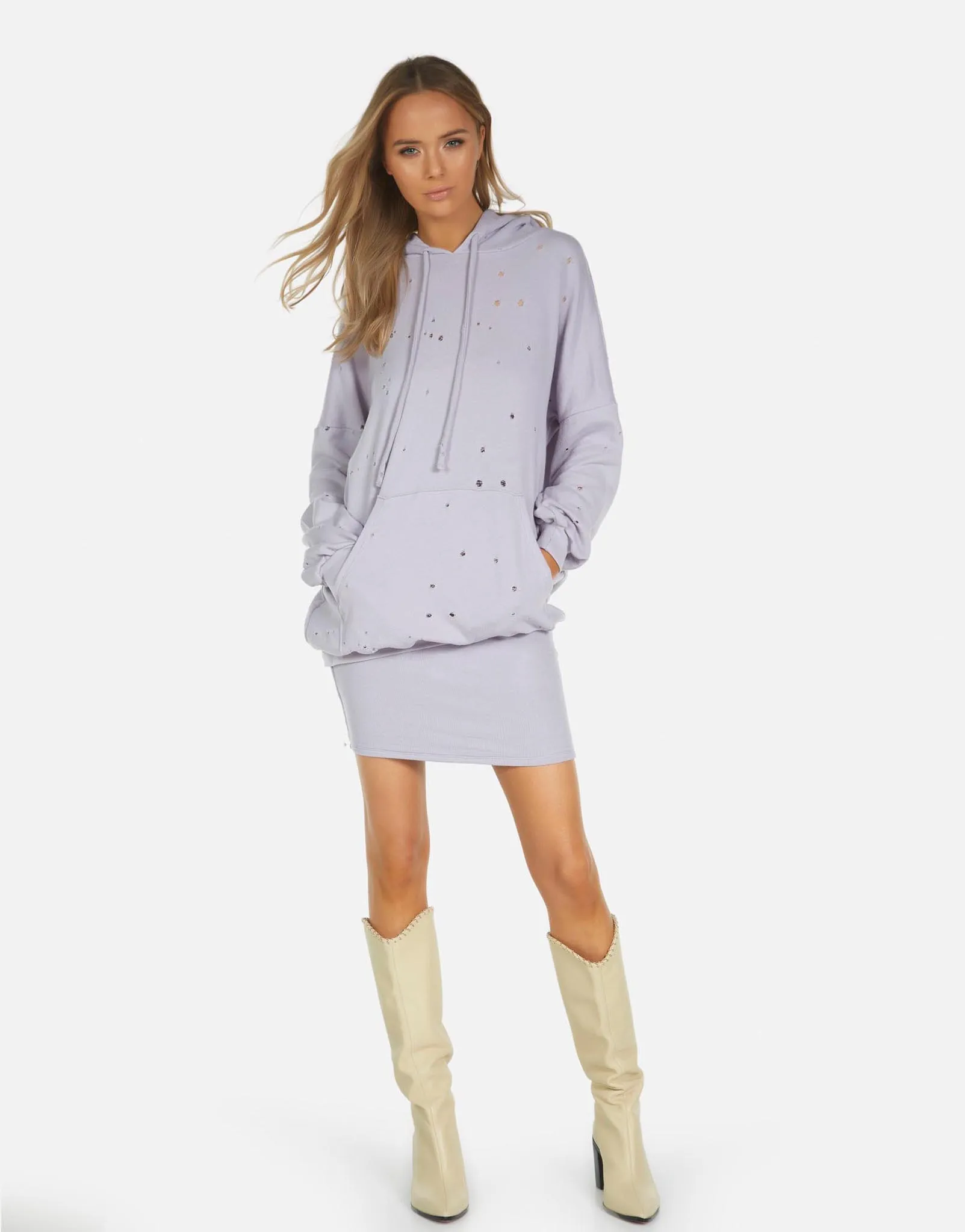 Brayden LE Lavender Hoodie Dress