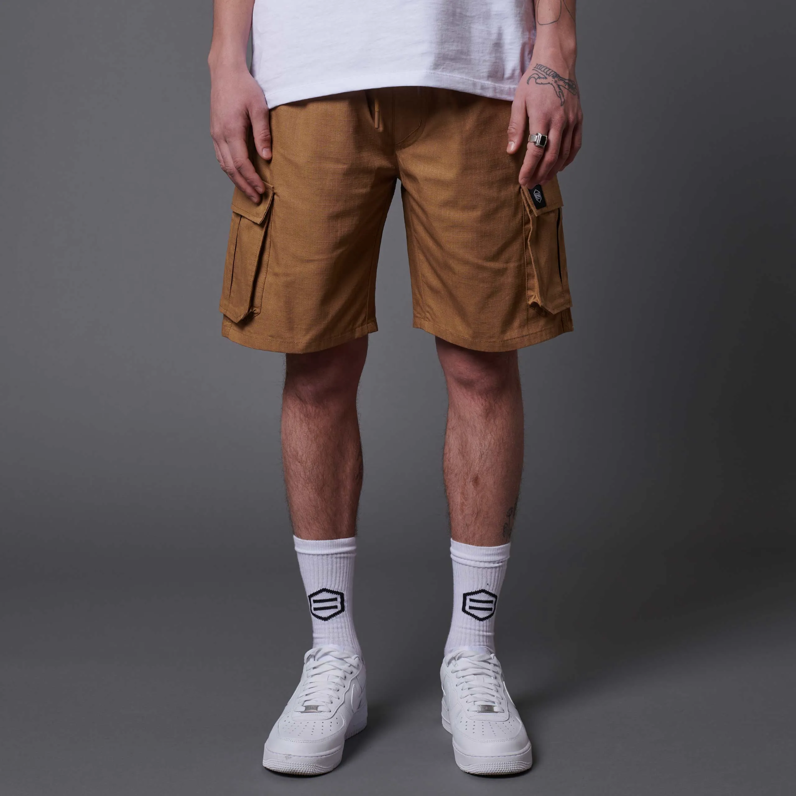 Cotton Ripstop Cargo Easyshorts Beige