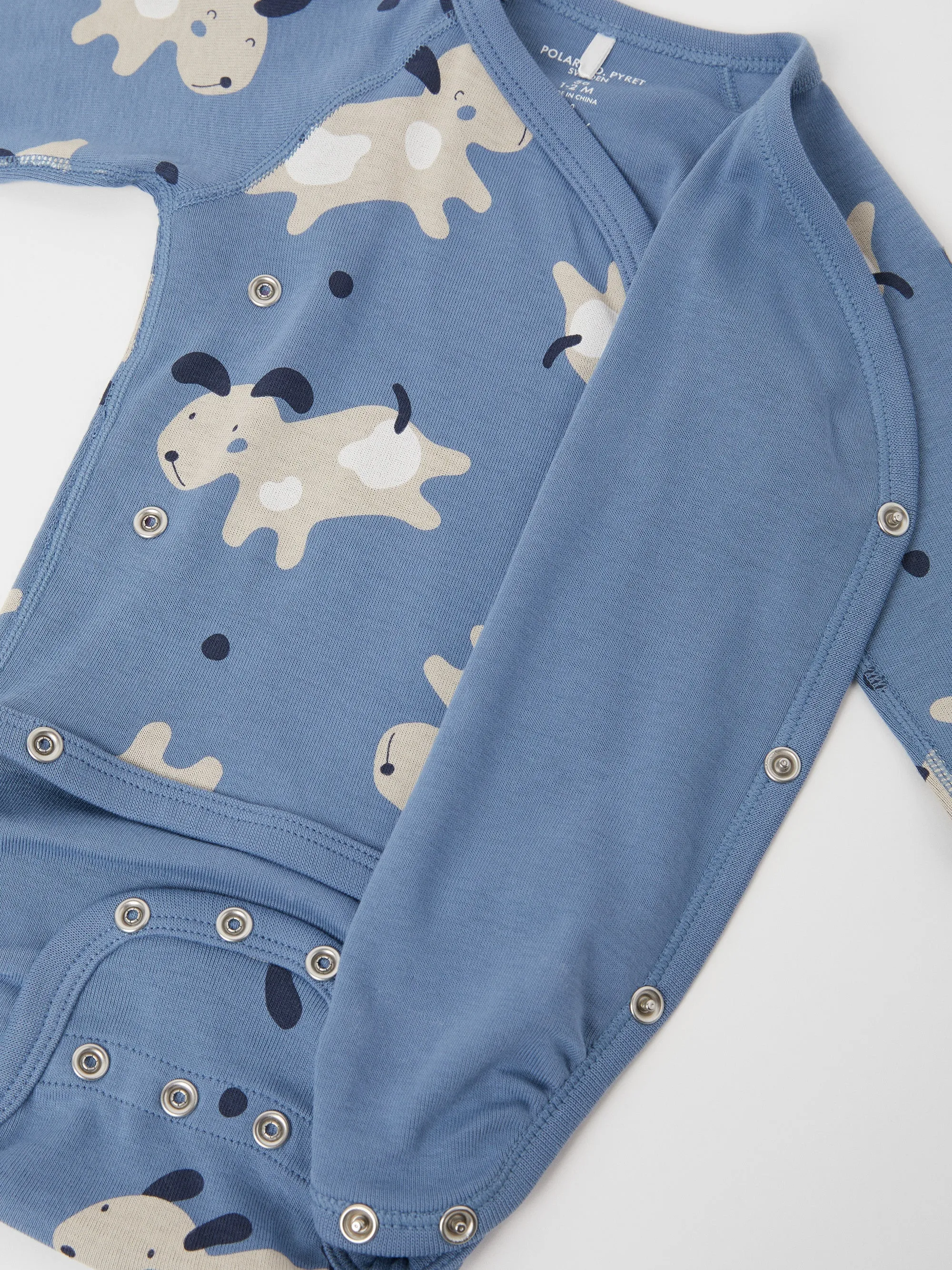 Dog Print Wraparound Babygrow