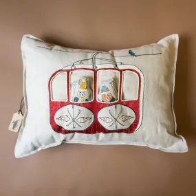 Embroidered Pocket Pillow | Gondola Ski Lift