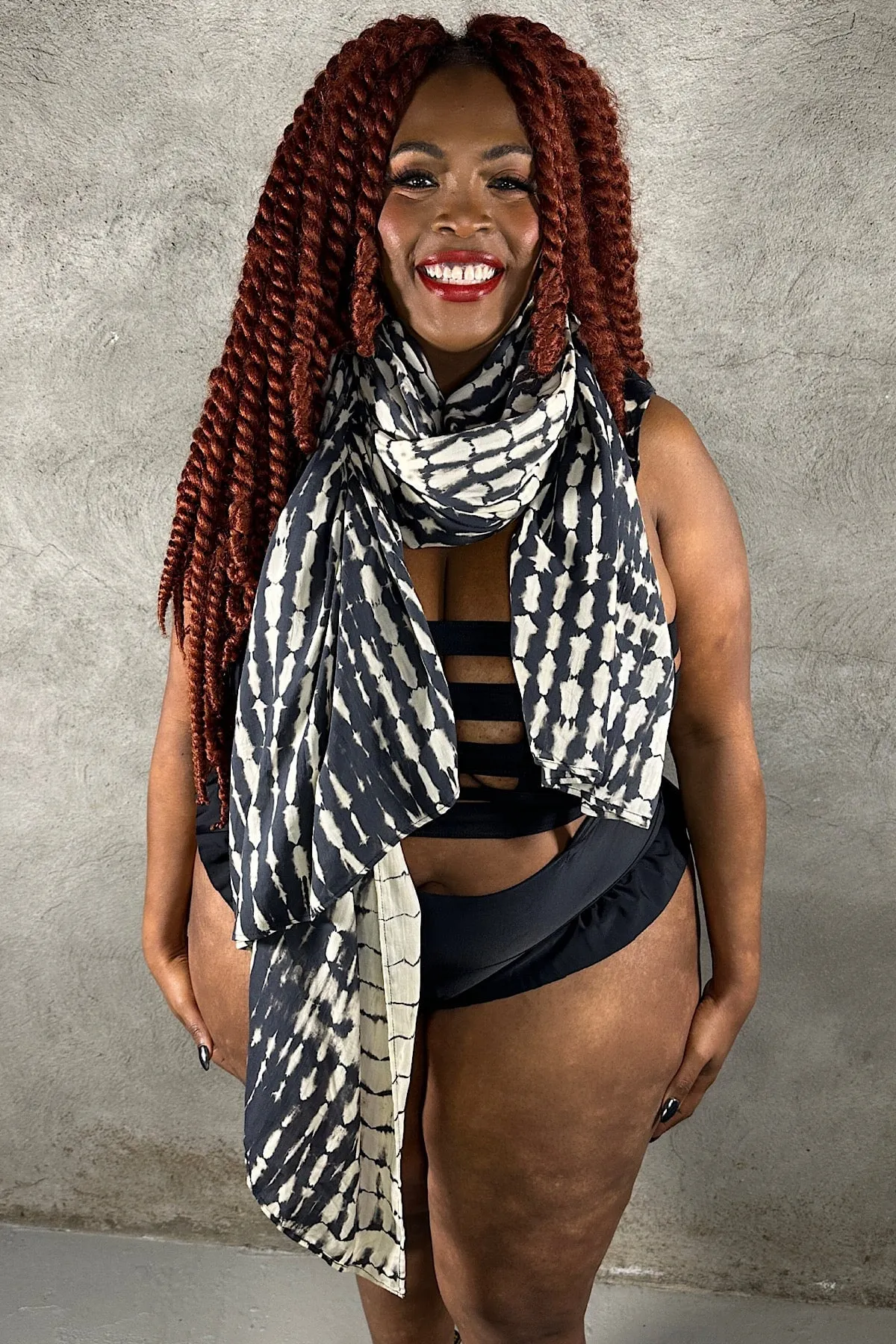 Five and Diamond Oversize Scarf - rayon