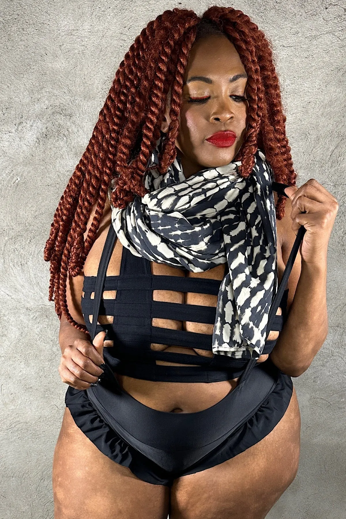 Five and Diamond Oversize Scarf - rayon