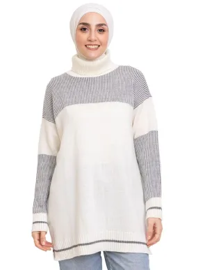 Forest Grey Striped Pullover Design 1