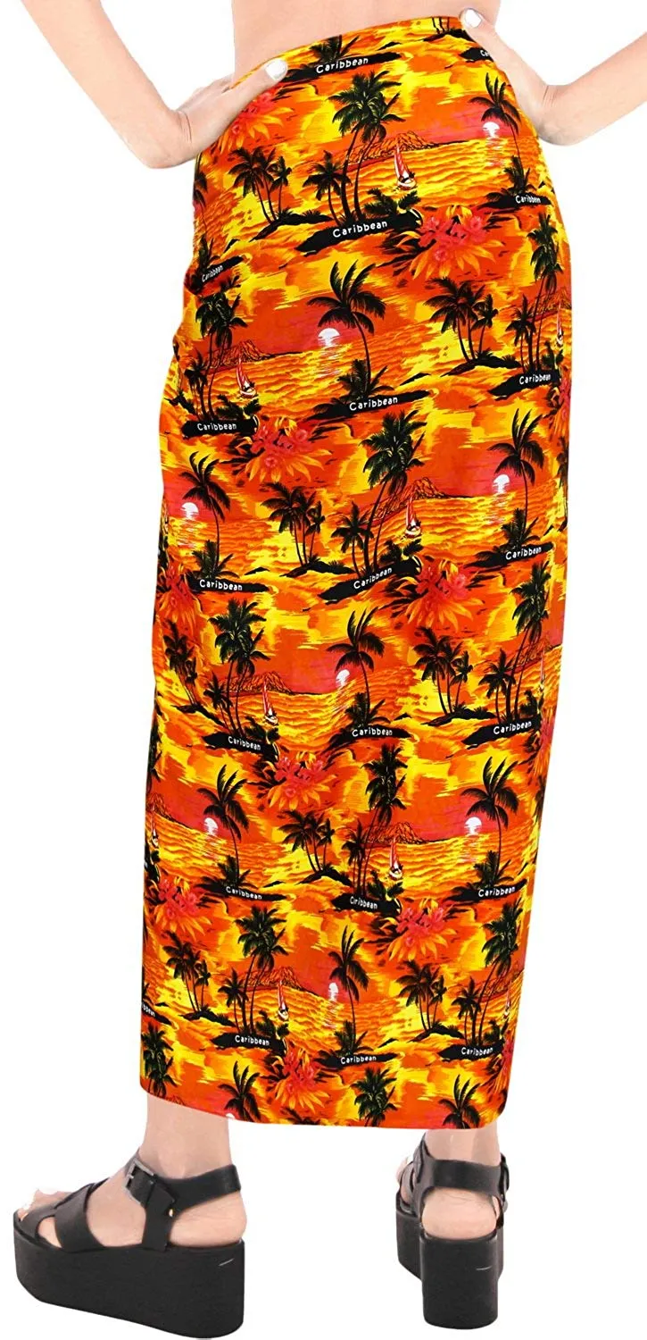 LA LEELA Beach Bikini Cover up Wrap Maxi Women Bathing Suit Sarong 24 ONE Size