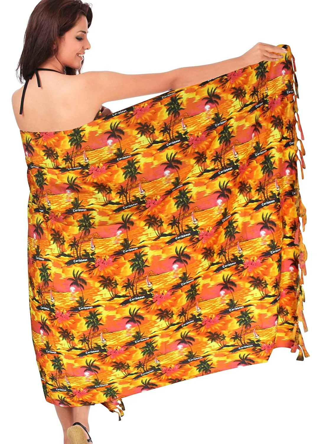 LA LEELA Beach Bikini Cover up Wrap Maxi Women Bathing Suit Sarong 24 ONE Size