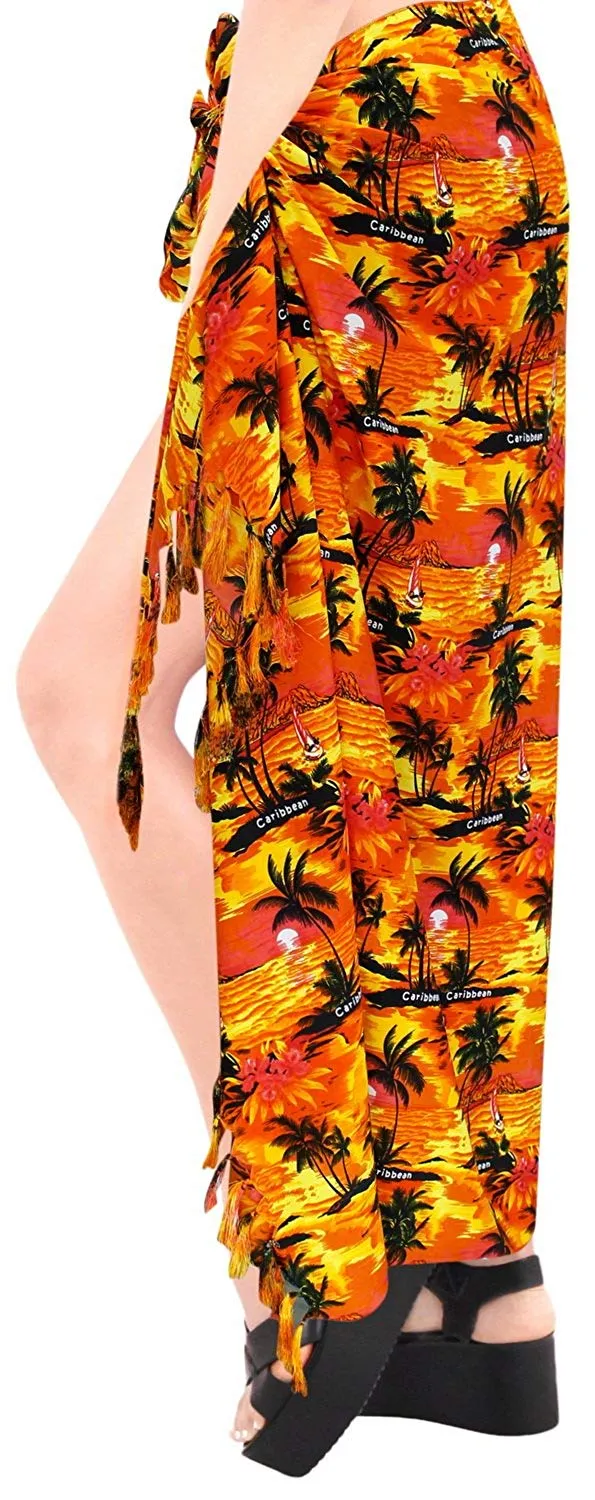 LA LEELA Beach Bikini Cover up Wrap Maxi Women Bathing Suit Sarong 24 ONE Size