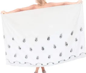 LA LEELA Women's Bikini Wrap Cover up Swimsuit Dress Sarong Solid 2 ONE Size