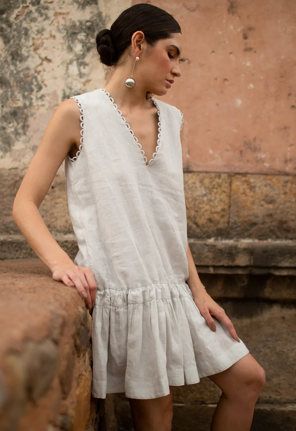 Lucky Loops Linen Dress