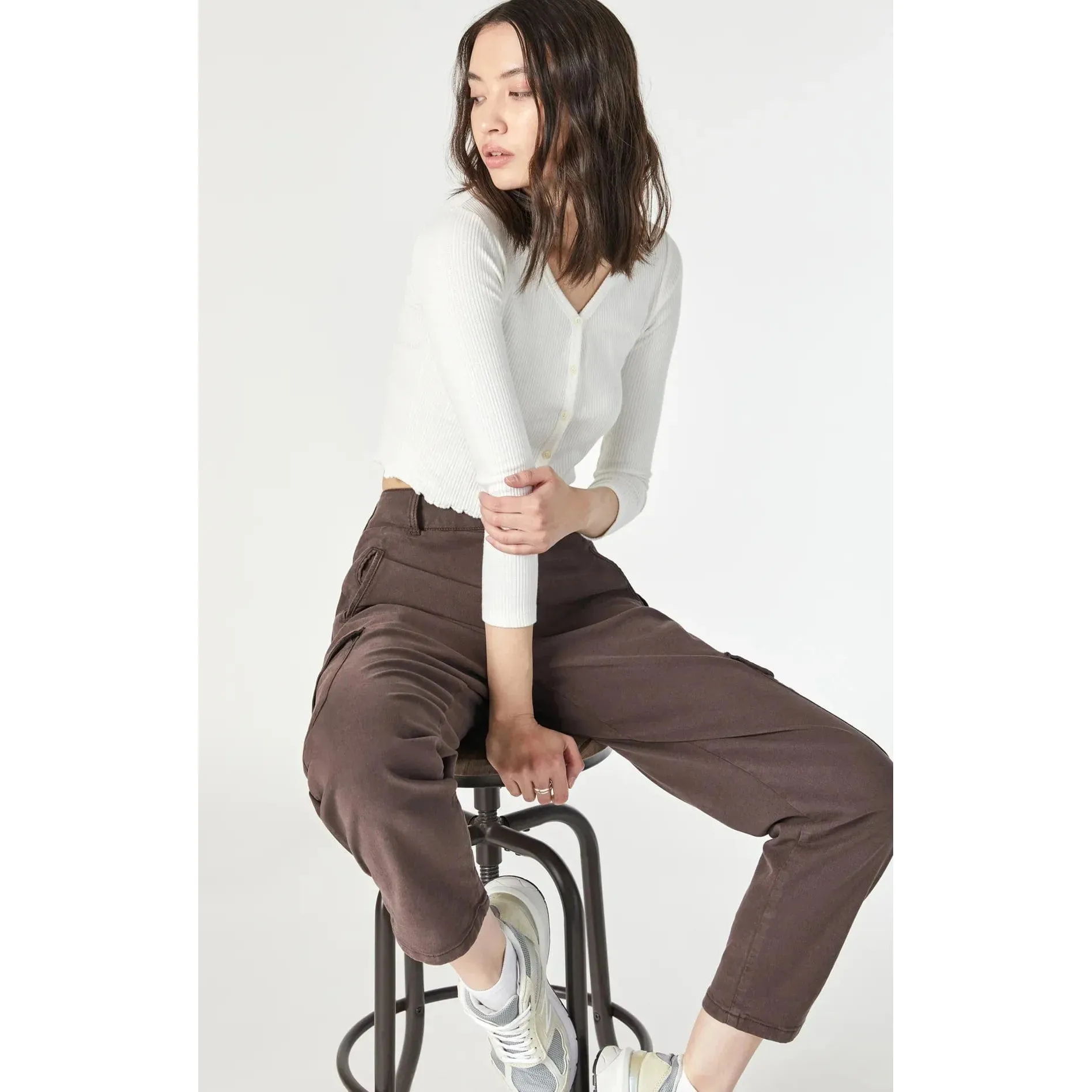 Mavi Elsie Cargo Pant Java in Luxe Twill