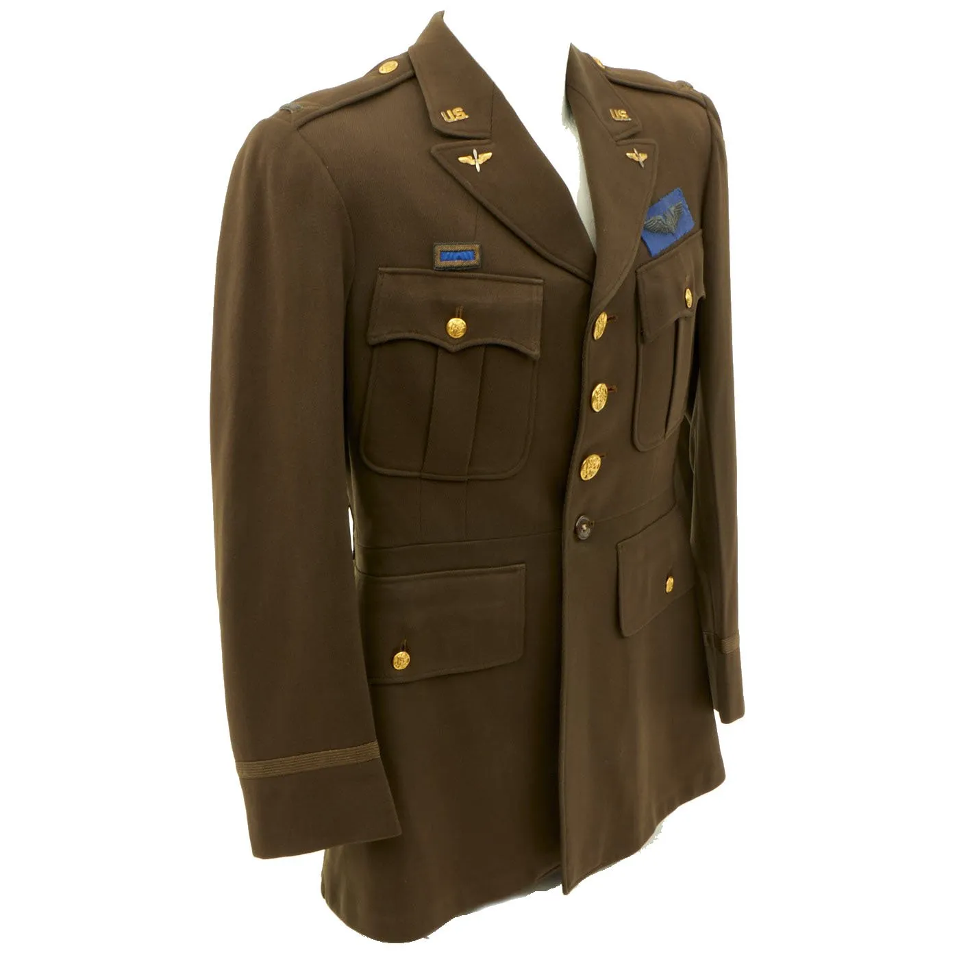 Original U.S. WWII 8th Air Force Bombardier Lieutenant Class A Jacket with Full Bullion Insignia