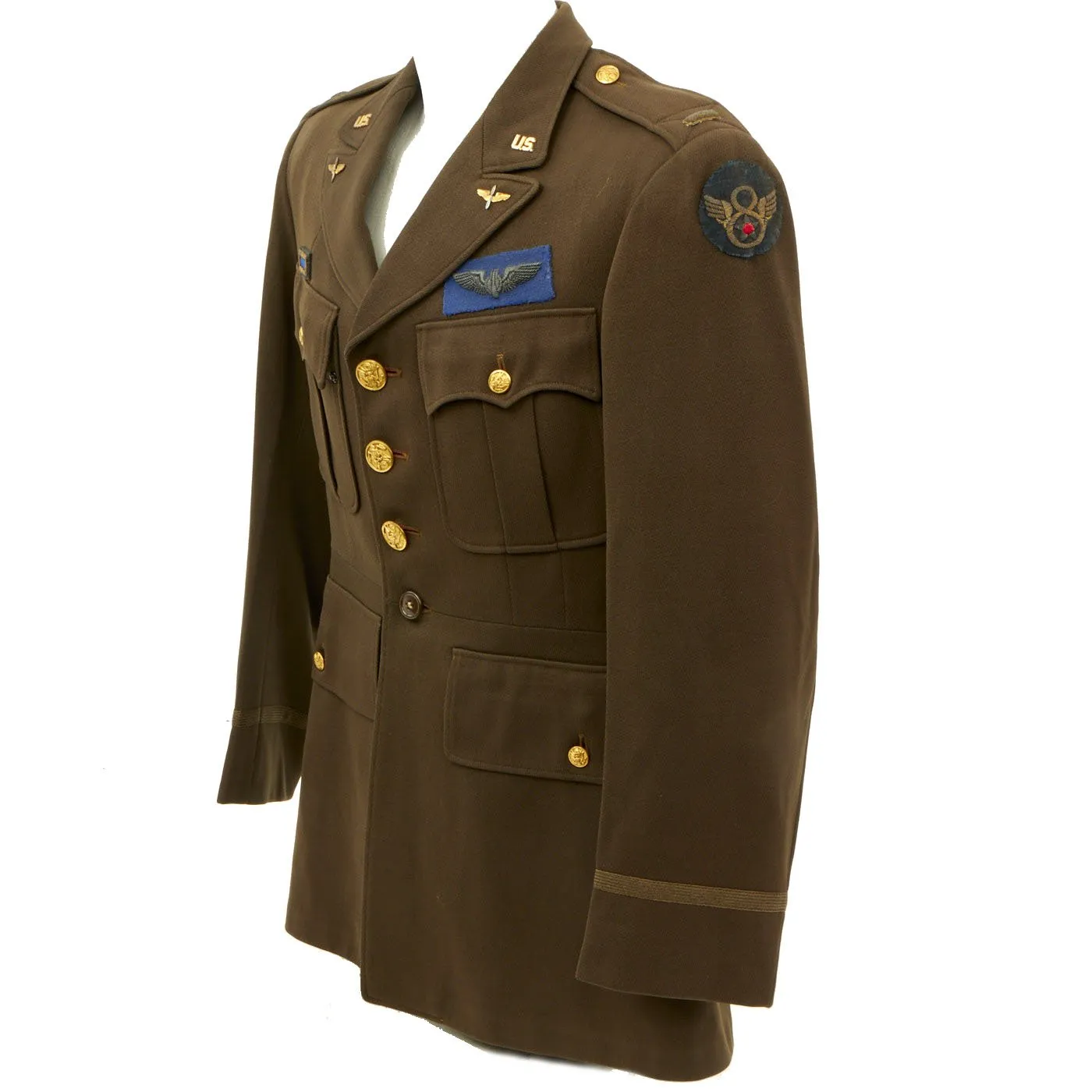Original U.S. WWII 8th Air Force Bombardier Lieutenant Class A Jacket with Full Bullion Insignia