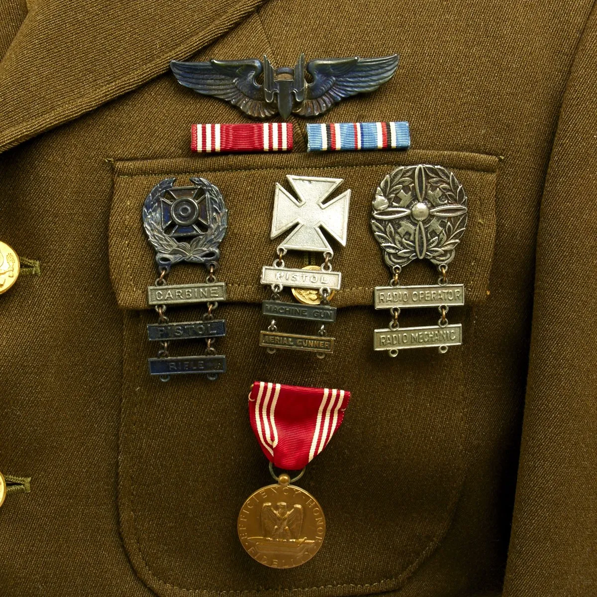 Original U.S. WWII B-17 Radio Operator Aerial Gunner Grouping