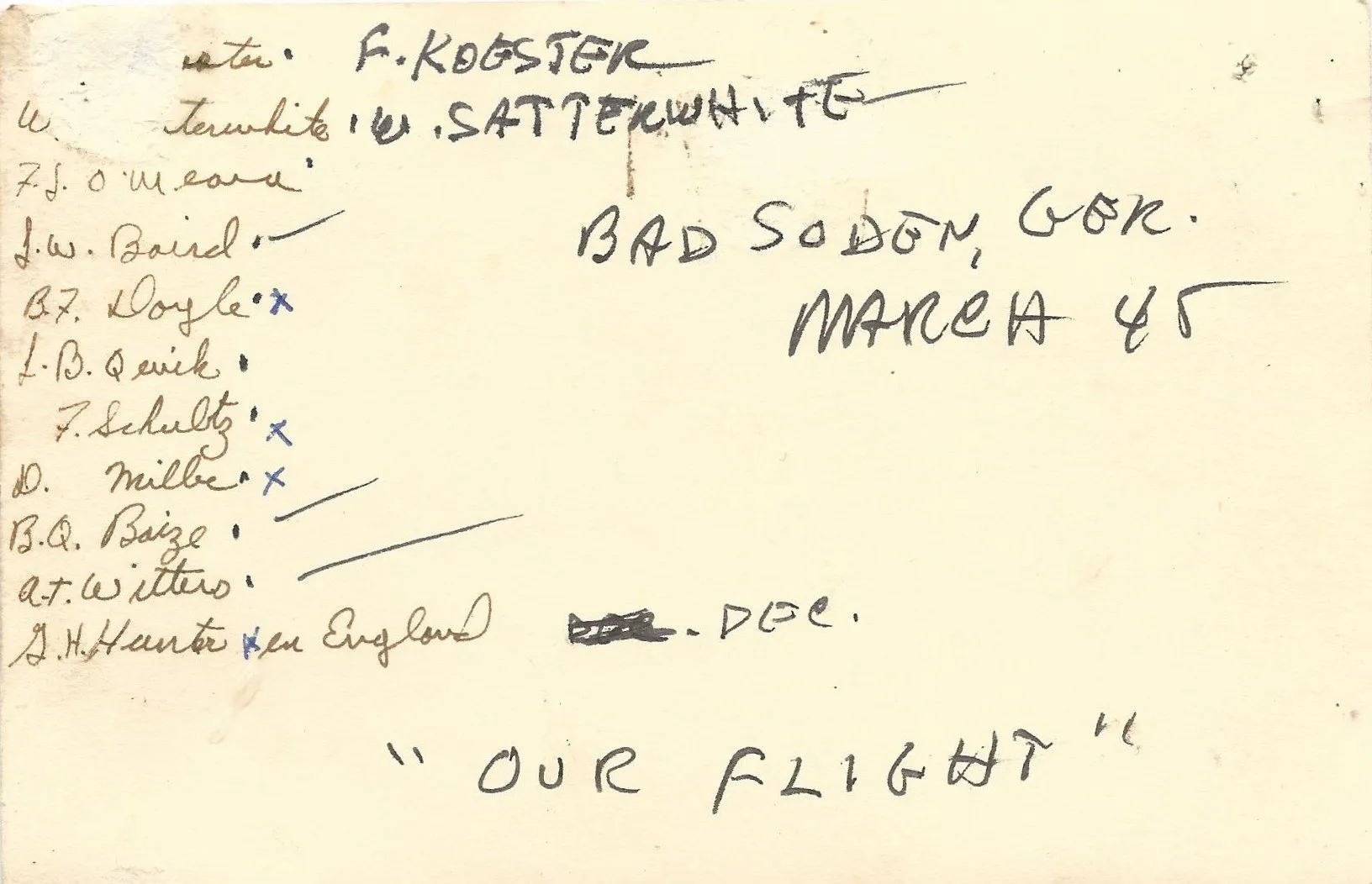 Original U.S. WWII P-47 Thunderbolt Fighter Pilot Named Grouping with Interview - 392nd Fighter Squadron