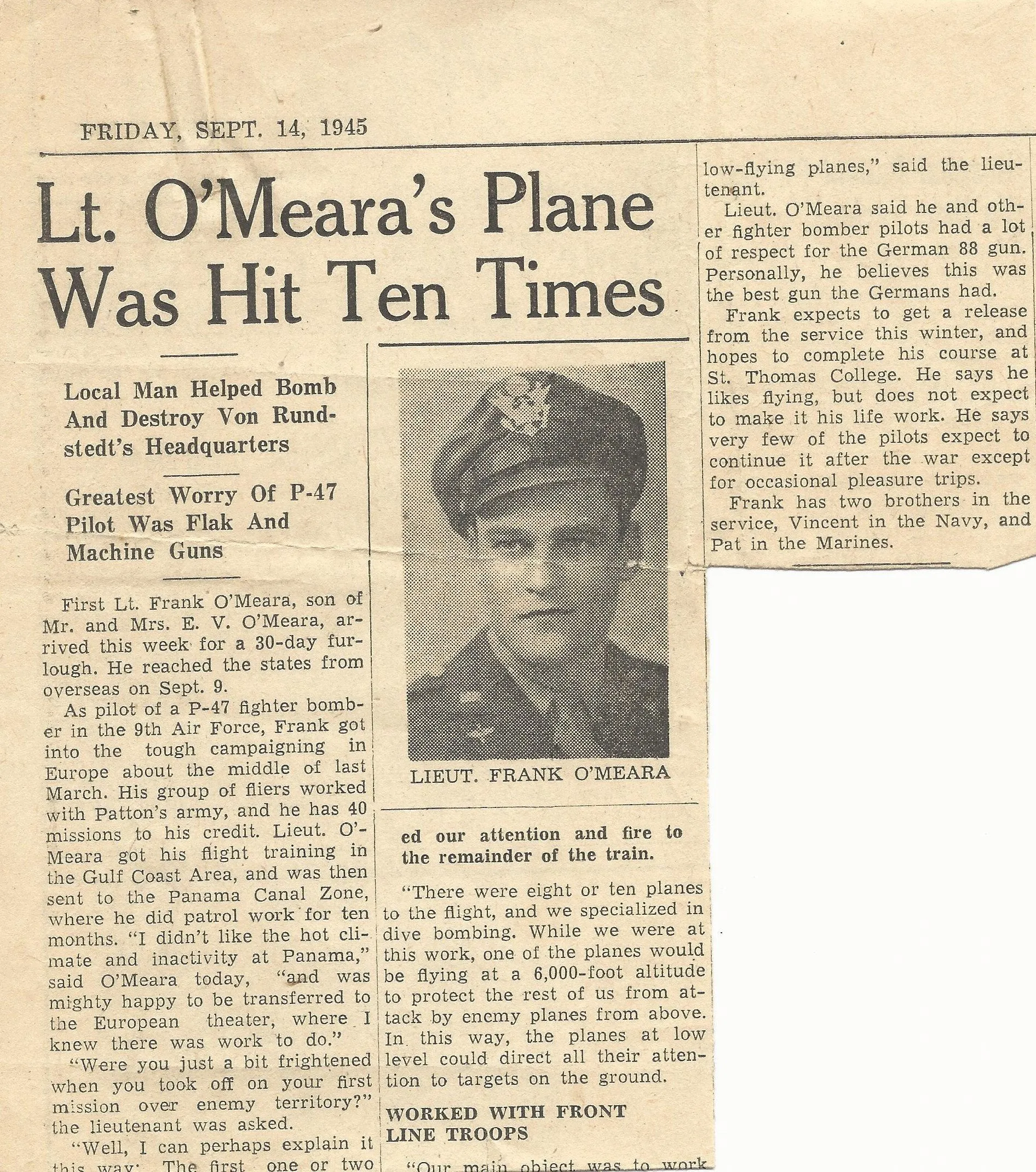 Original U.S. WWII P-47 Thunderbolt Fighter Pilot Named Grouping with Interview - 392nd Fighter Squadron