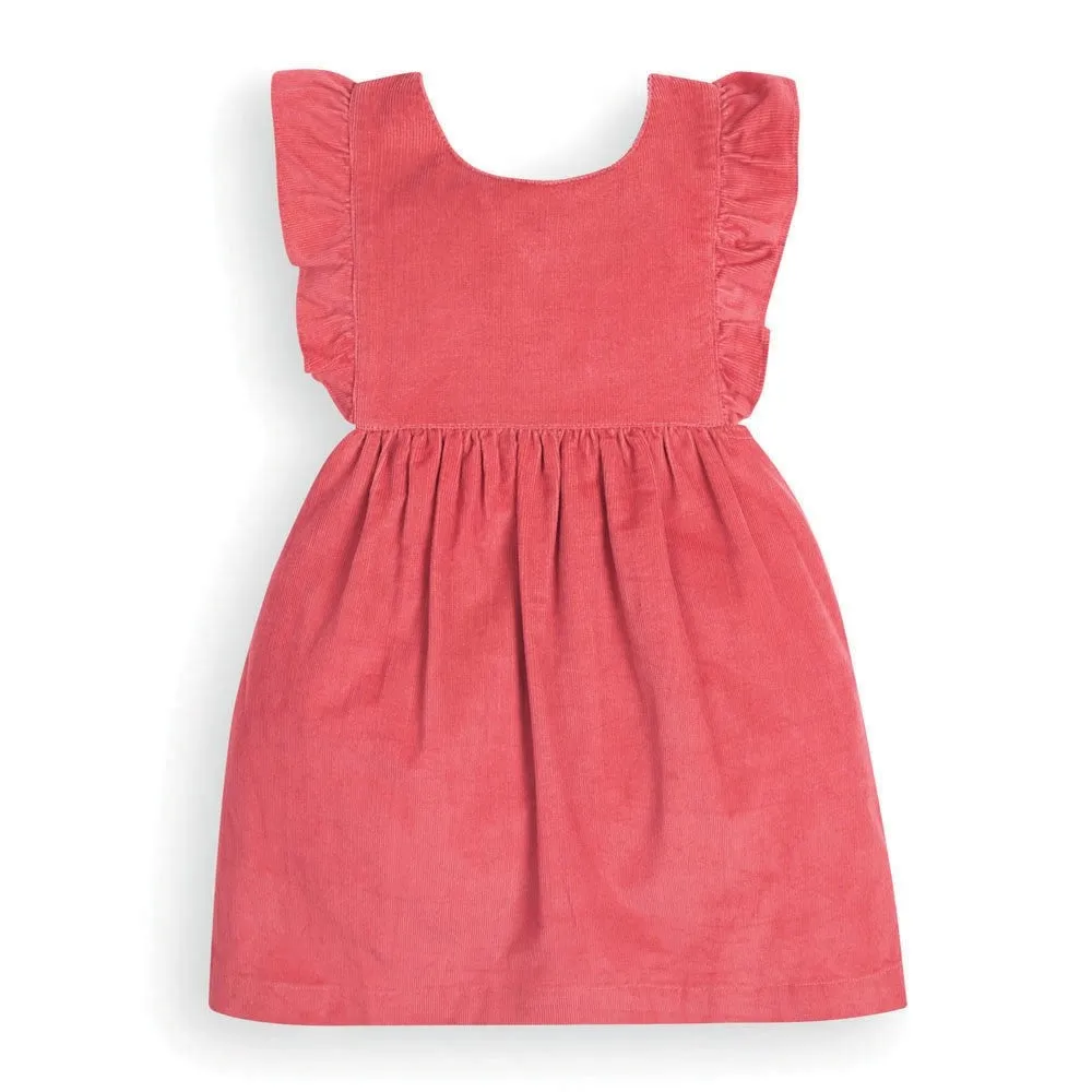 Pretty Frill Cord Jumper Dress