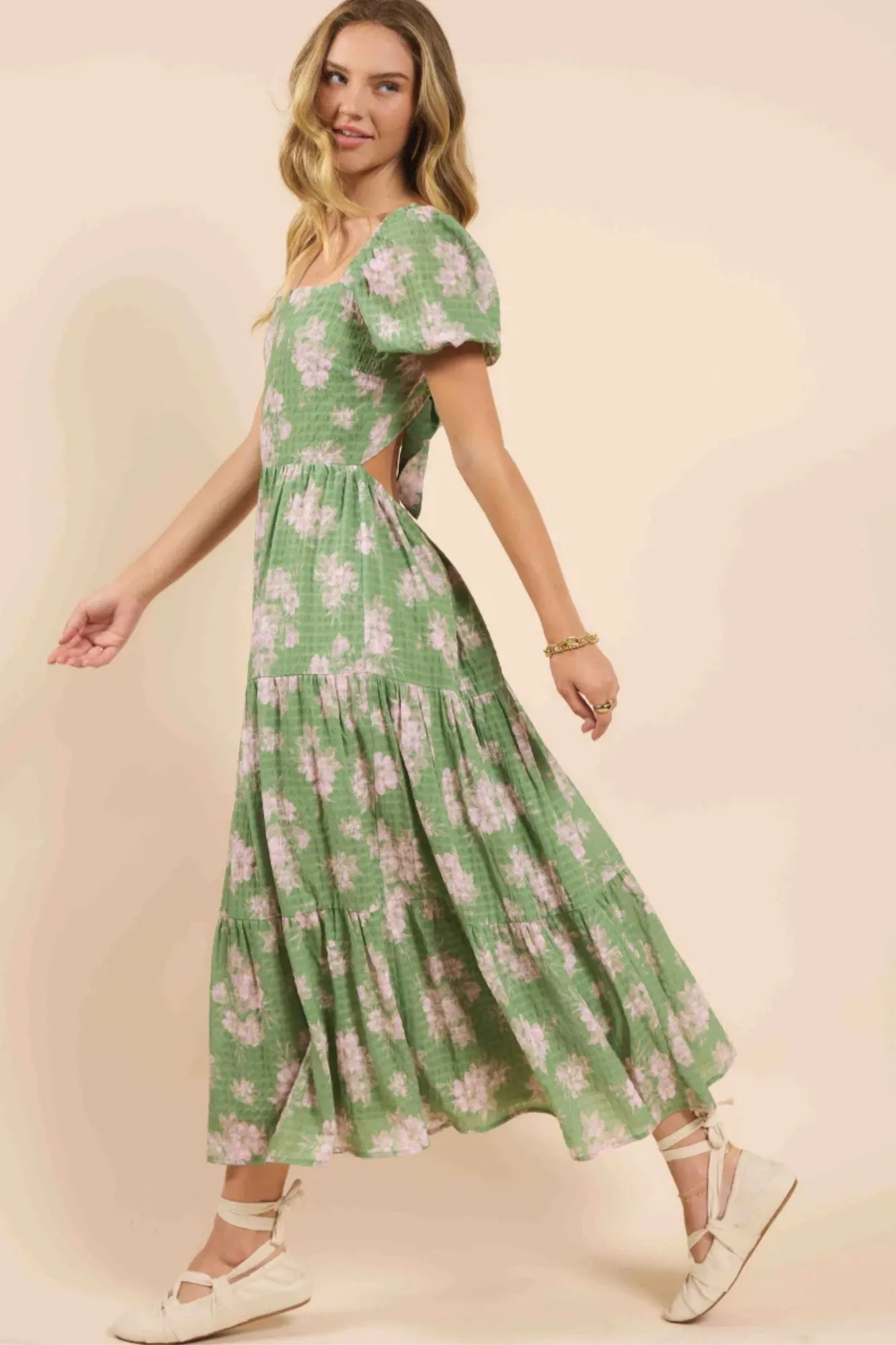Rainy Days Tired Maxi Dress W Back Tie
