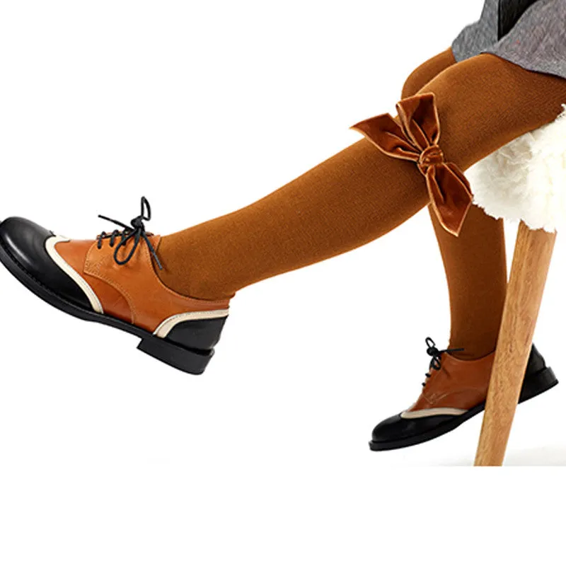Rope Velvet Bow Tights