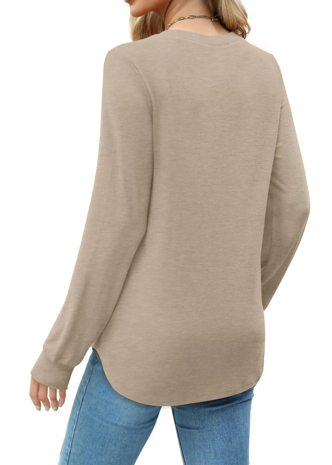 Rosvigor Blouses for Women Dressy Long Sleeve Shirts Casual Fall Tops Winter Tunic with Pleats
