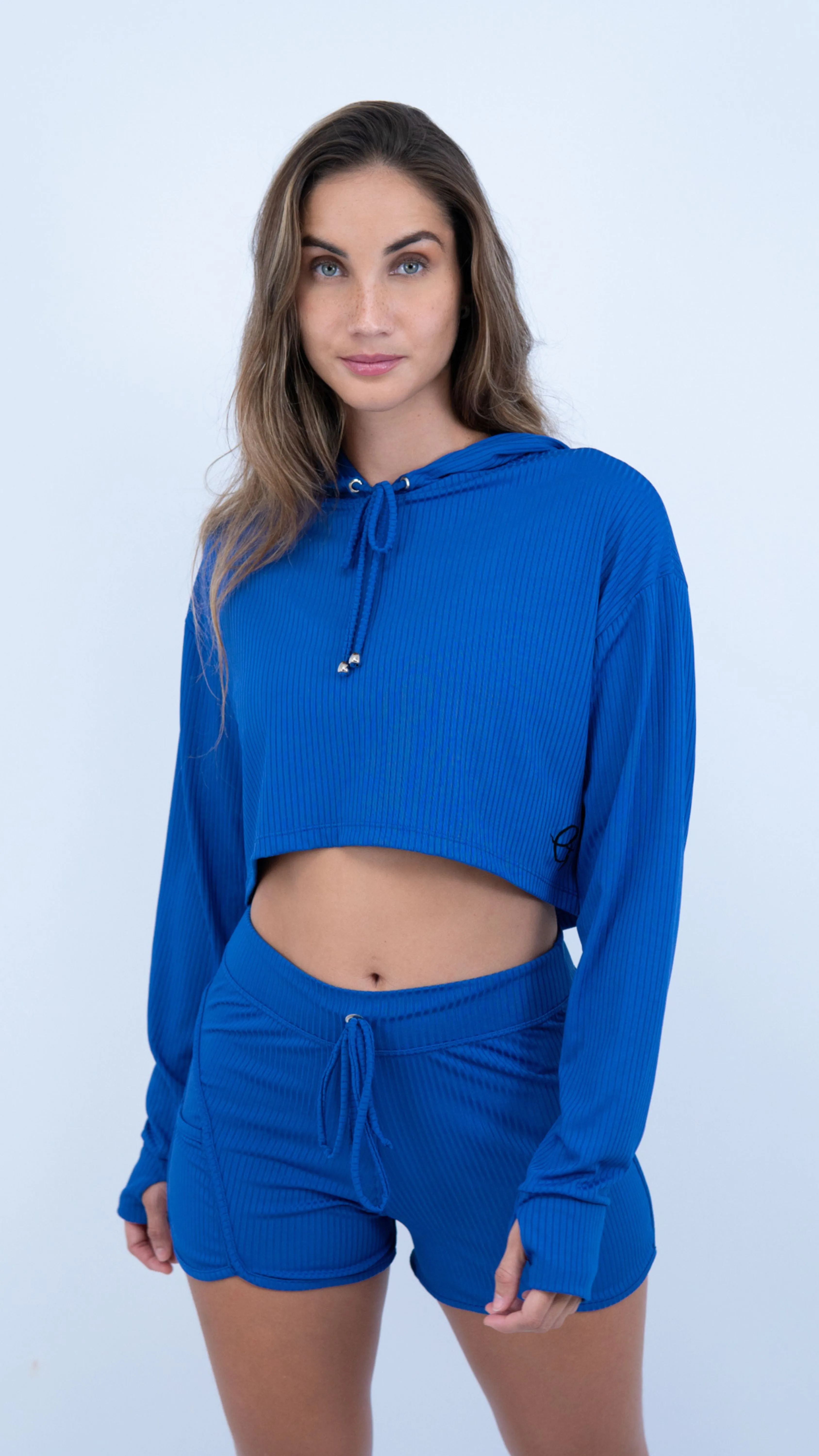 Royal Ribbed Lizie Hoodie
