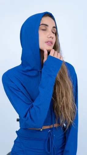 Royal Ribbed Lizie Hoodie